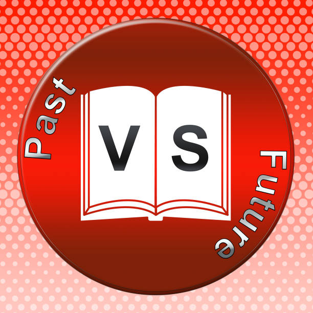 istock Future Versus Past Icon Comparing History With Upcoming Events - 3d Illustration 1176319091