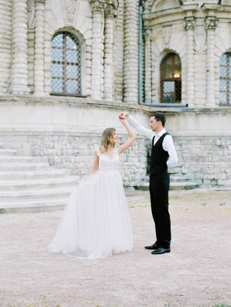 istock Stylish and beautiful bride and groom 1176321399
