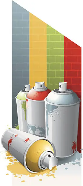 Vector illustration of graffiti spray cans