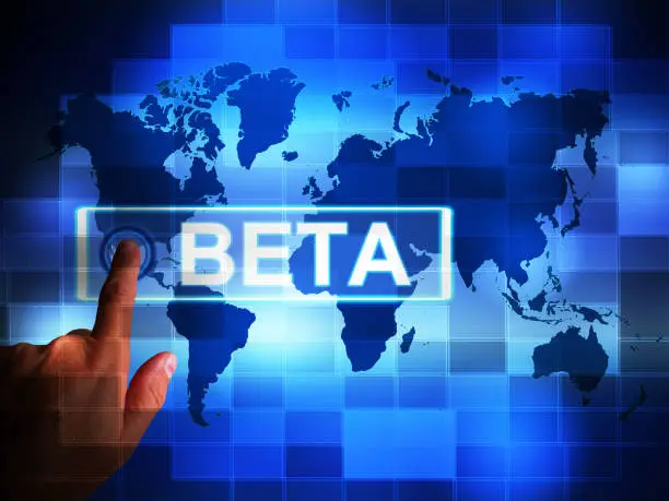 Beta version concept icon used for demos or test software. A trial or testing of experimental apps open to the public - 3d illustration