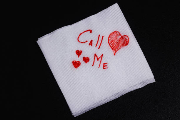 istock inscription call me on a napkin love. copy space one 1176323141