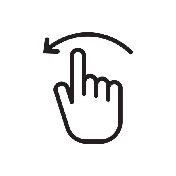 Screen swipe or scroll icon Screen swipe or scroll icon. Pointing hand with right arrow. Vector illustration smart card stock illustrations