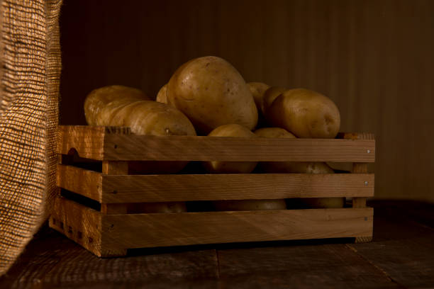 хранить картофель на зиму - raw potato root vegetable vegetable sack стоковые фото и изображения