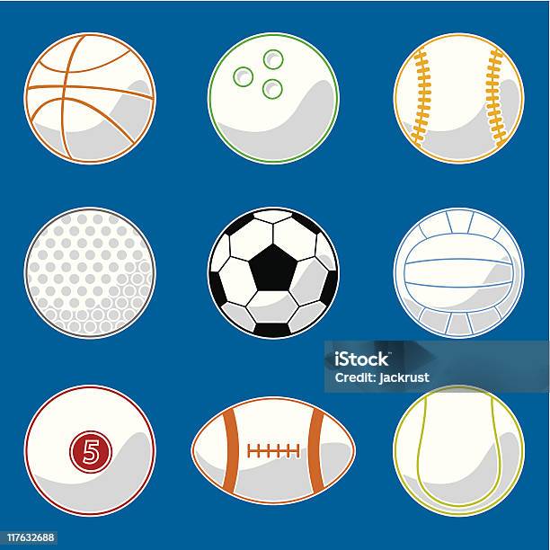 Desporto Bola Vector - Arte vetorial de stock e mais imagens de Bola - Bola, Bola de Basebol, Bola de Basquetebol