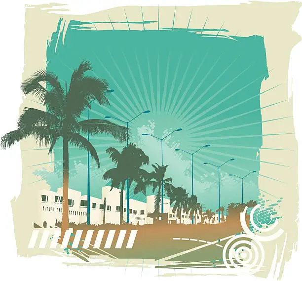 Vector illustration of beach Scene frame