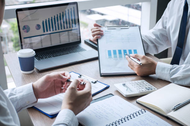 istock Professional executive manager, Business partner discussing ideas marketing plan and presentation project of investment at meeting and analyzing on document data, financial and investment concept 1176329666