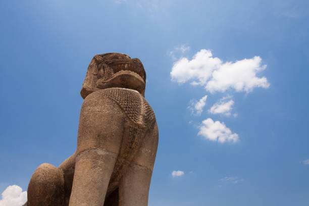 istock Lion sandstone statue in Phimai historical park. 1176331175