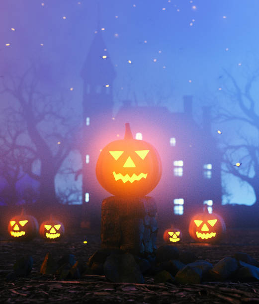 istock Halloween fantasy night decoration,3d illustration 1176334992