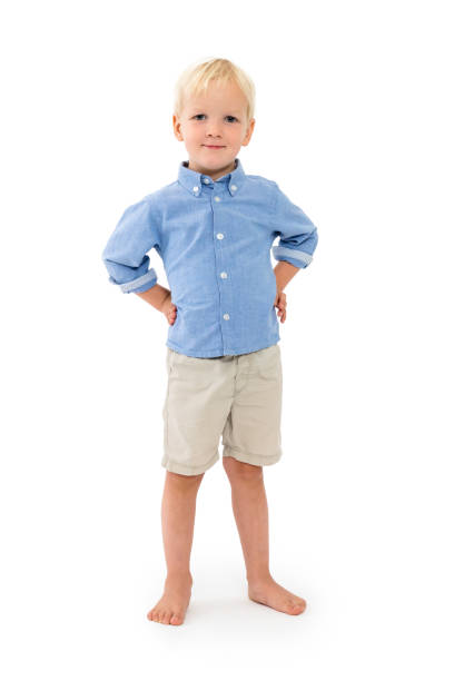 istock One happy boy child white background 1176339357