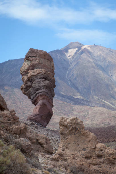 View of Roque Cinchado with Mount Teide in the background