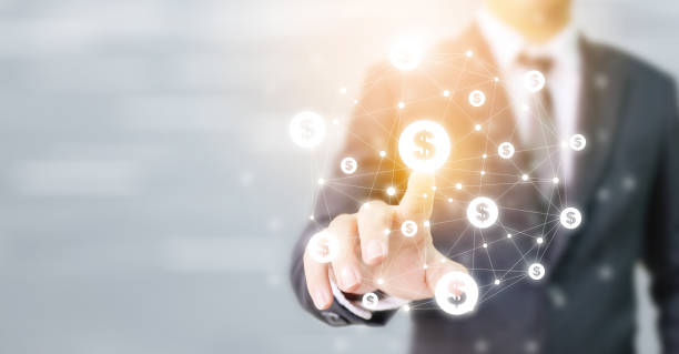 istock Businessman pointing dollar currency icon, Concept online transaction application for ecommerce and internet investment, Financial technology (Fin-tech) 1176342248