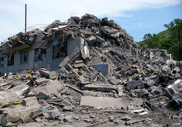 istock Ruined house due to natural disaster 117634880
