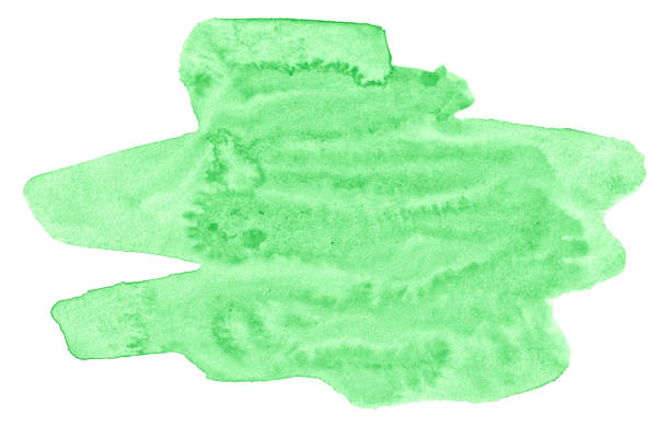 istock Green pastel watercolor abstract background, an isolated spot with divorces and borders. Vintage paintings for design and decoration. 1176349036