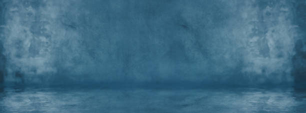 istock blue cement wall with dark texture and banner background studio and showroom 1176356870