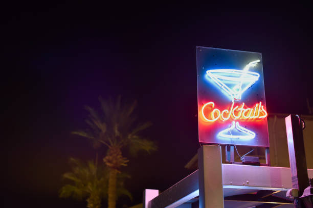 istock neon signboard of Cocktails in night 1176356947