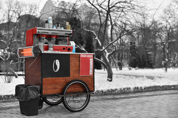 istock Street Drinks and Coffee cart on wheels in Central Park 1176357190