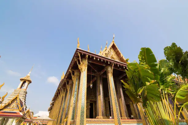 Photo of Golden pagoda of grand palace buddhist temple, Bangkok