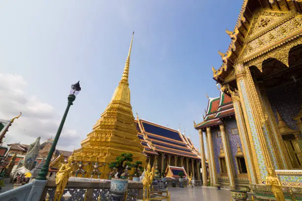 Photo of Golden pagoda of grand palace buddhist temple, Bangkok