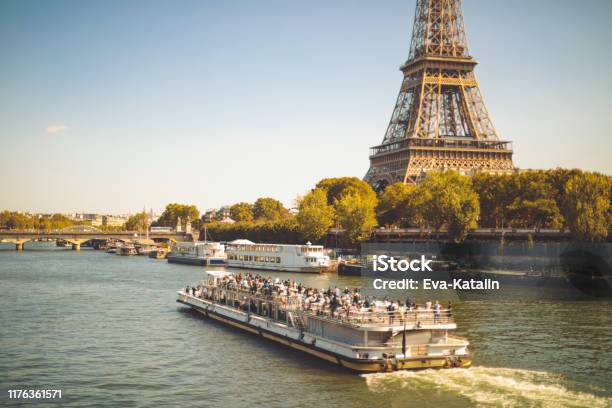 Autumn In Paris Stock Photo - Download Image Now - Paris - France, Cruise - Vacation, Seine River