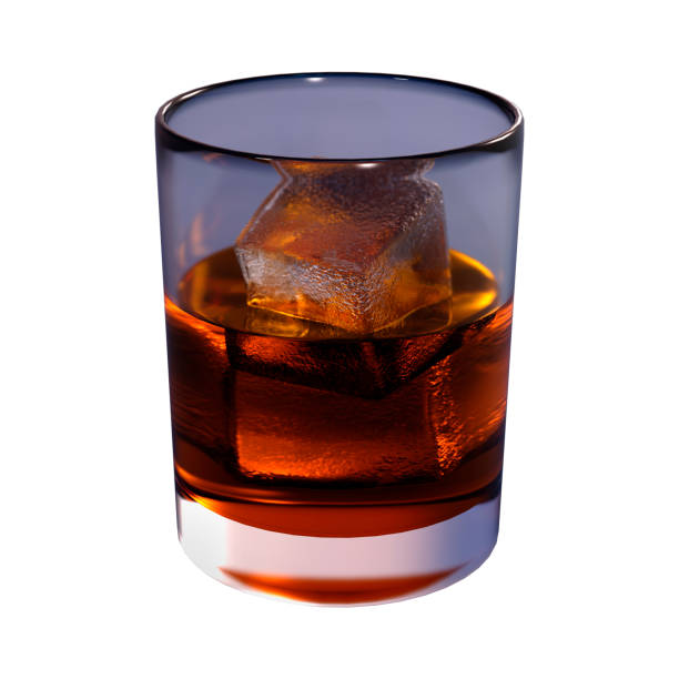 istock 3D illustration glass of whiskey on white 1176363644