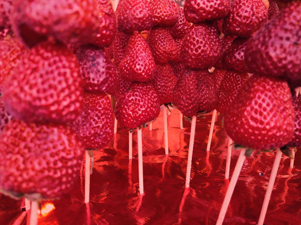 istock Close up skewers strawberries shashlik 1176363978
