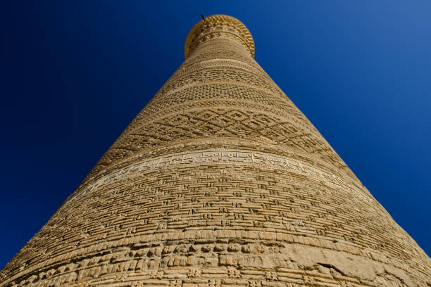 Old ancient minaret stock photo