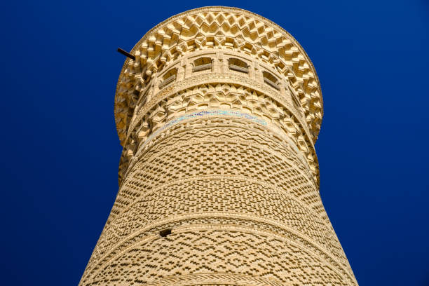 Old ancient minaret stock photo
