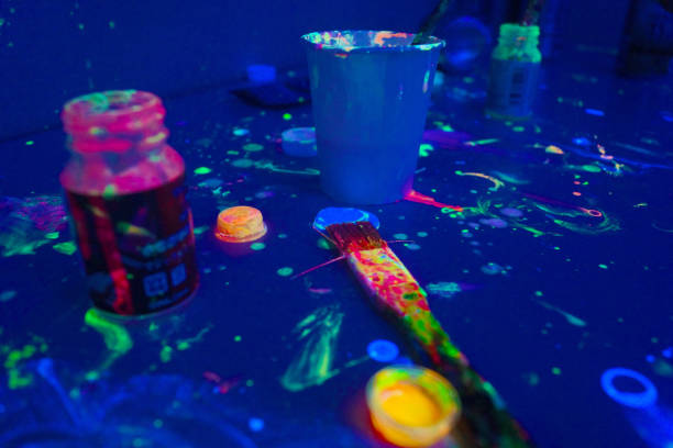 Of fluorescent paint image Of fluorescent paint image. Shooting Location: Tokyo metropolitan area 手 stock pictures, royalty-free photos & images