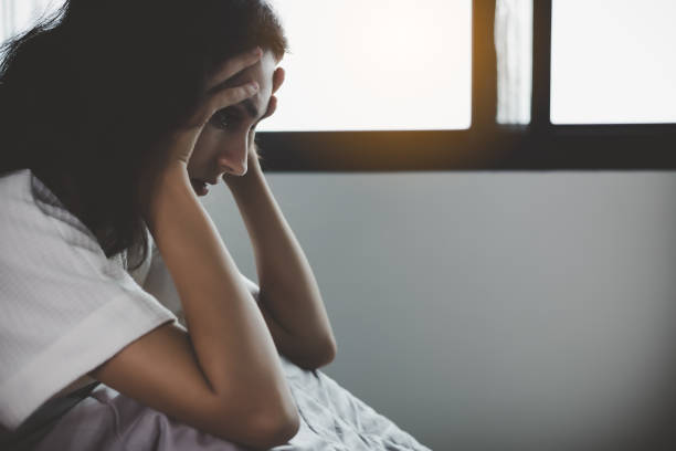 istock Beautiful woman suffered from insomnia for months. She can not sleep because get stressed, problems of life and thinking so much about debt, family and bankruptcy. She lose everything of her life 1176365700
