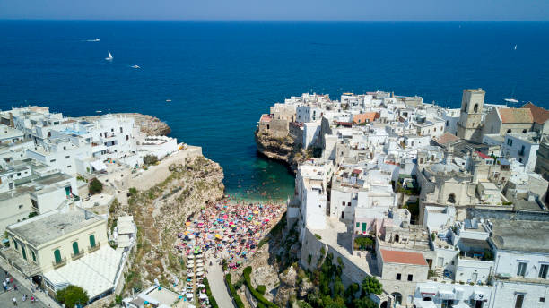 istock Aerial photo shooting with drone on Polignano a Mare 1176366837