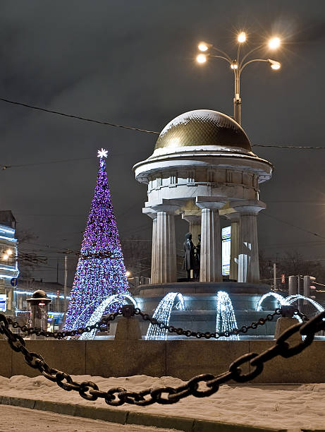 istock Night view of Pushkin monument in Moscow 117636990