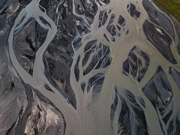 istock Aerial view of glacier river in Iceland 1176370220