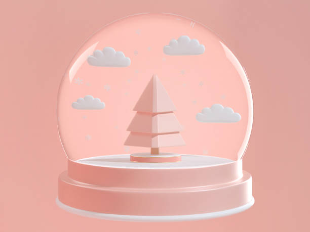 istock 3d render image of christmas ornament decoration abstract object .render image of christmas snowball decorate with christmas tree inside. 1176372813