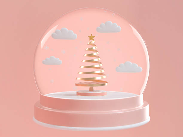 istock 3d render image of christmas ornament decoration abstract object .render image of christmas snowball decorate with christmas tree inside. 1176372828