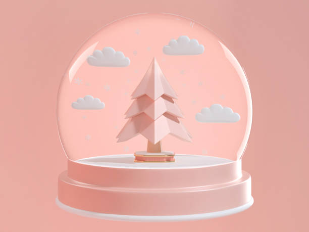 istock 3d render image of christmas ornament decoration abstract object .render image of christmas snowball decorate with christmas tree inside. 1176372869