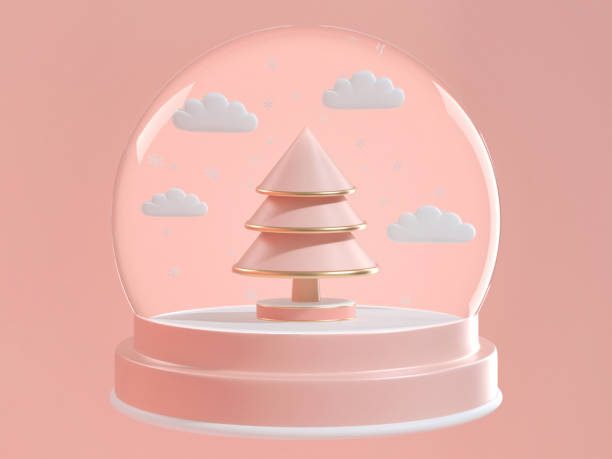 istock 3d render image of christmas ornament decoration abstract object .render image of christmas snowball decorate with christmas tree inside. 1176372873