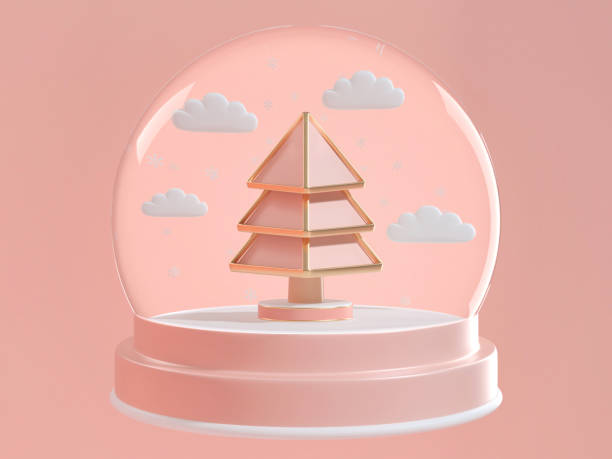 istock 3d render image of christmas ornament decoration abstract object .render image of christmas snowball decorate with christmas tree inside. 1176372876