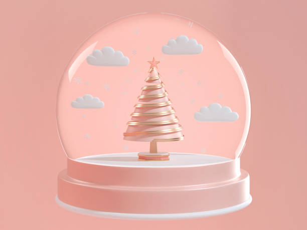 istock 3d render image of christmas ornament decoration abstract object .render image of christmas snowball decorate with christmas tree inside. 1176372880