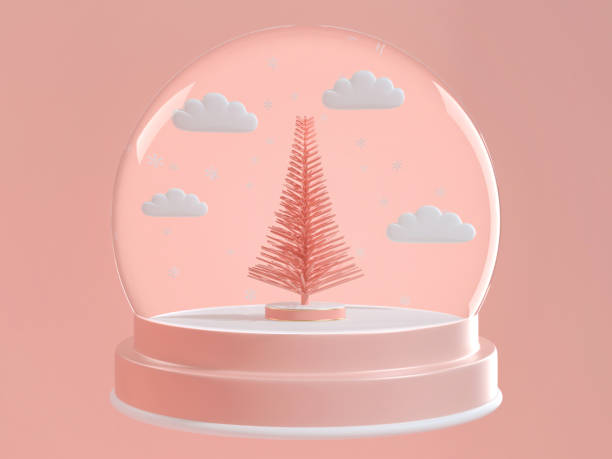 istock 3d render image of christmas ornament decoration abstract object .render image of christmas snowball decorate with christmas tree inside. 1176372924