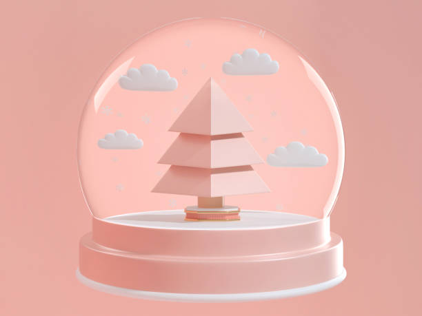 istock 3d render image of christmas ornament decoration abstract object .render image of christmas snowball decorate with christmas tree inside. 1176372927