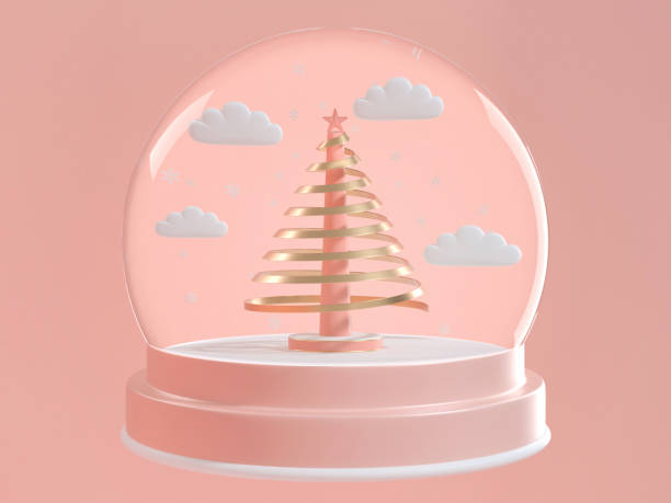 istock 3d render image of christmas ornament decoration abstract object .render image of christmas snowball decorate with christmas tree inside. 1176374207
