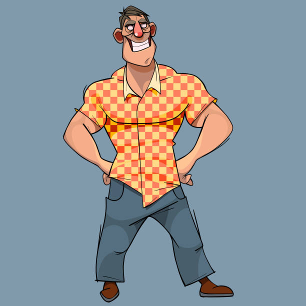 Ilustración de Carácter De Dibujos Animados Amplia Sonriendo Amplio Hombros Musculosos Hombre y más Vectores Libres de Derechos de Hombres - iStock Ilustración de Carácter De Dibujos Animados Amplia Sonriendo Amplio Hombros Musculosos Hombre y más Vectores Libres de Derechos de Hombres - iStock