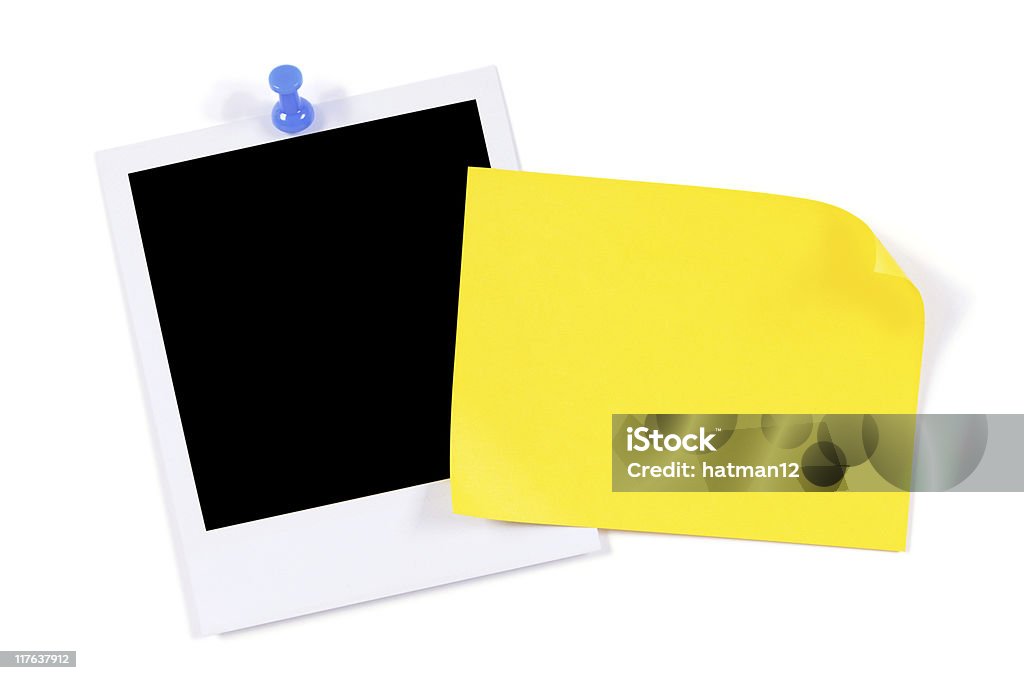 Puste zdjęcie drukowania z żółtą karteczkę samoprzylepną - Zbiór zdjęć royalty-free (Bez ludzi)