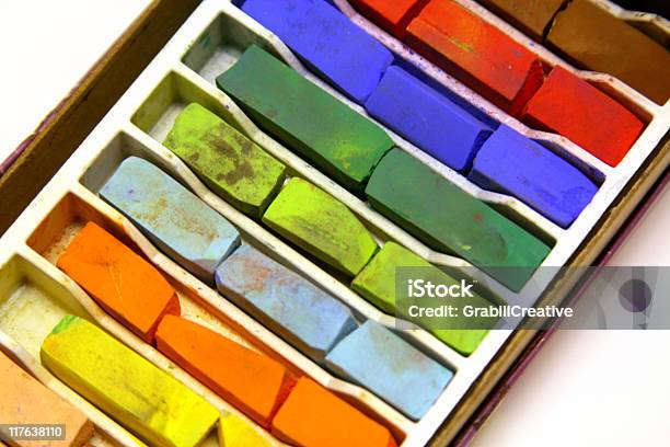 Artists Tools Muchloved Used And Cracked Chalk Pastels Stock Photo - Download Image Now