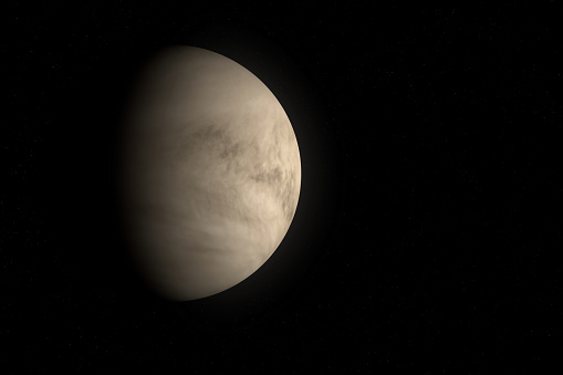 Digitally generated photograph of the planet Venus.