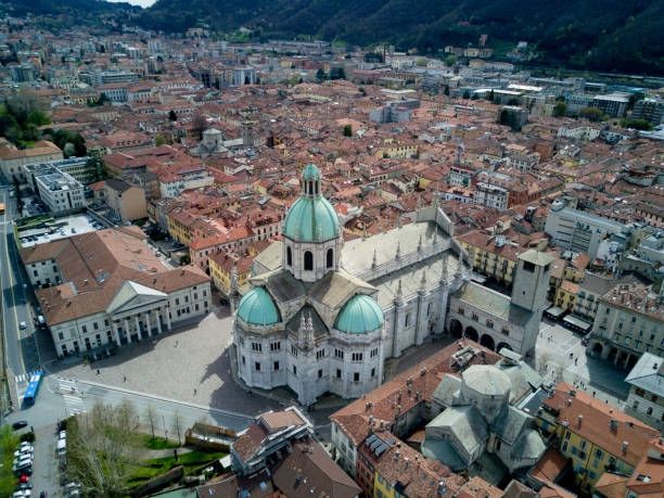 istock Aerial photo shooting with drone on Como 1176381998
