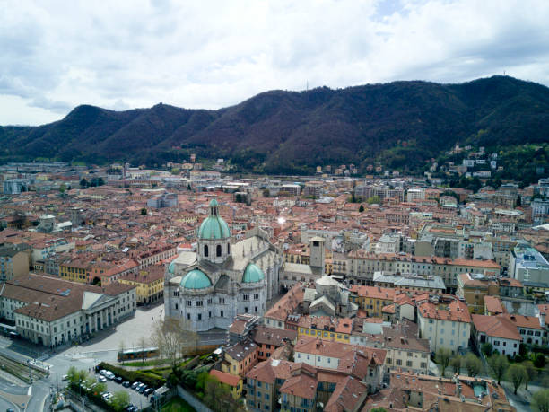 istock Aerial photo shooting with drone on Como 1176382000
