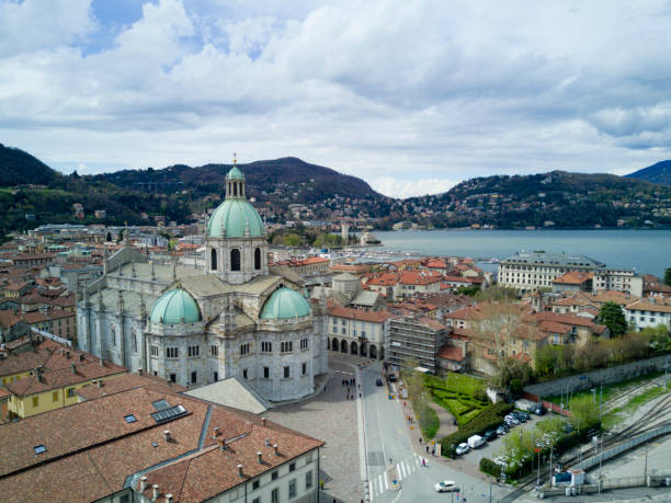 istock Aerial photo shooting with drone on Como 1176382008