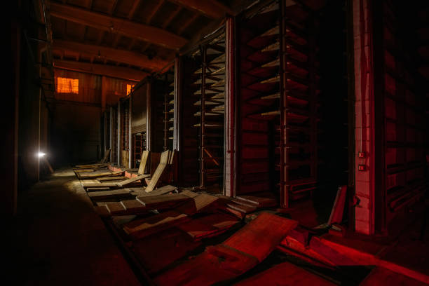istock Night at abandoned brick factory. Old brick kiln 1176383198
