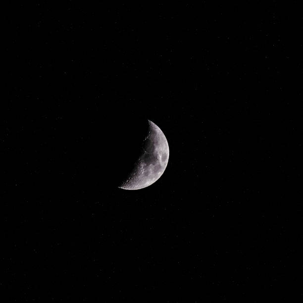 istock Half moon and stars in the night sky 1176391798